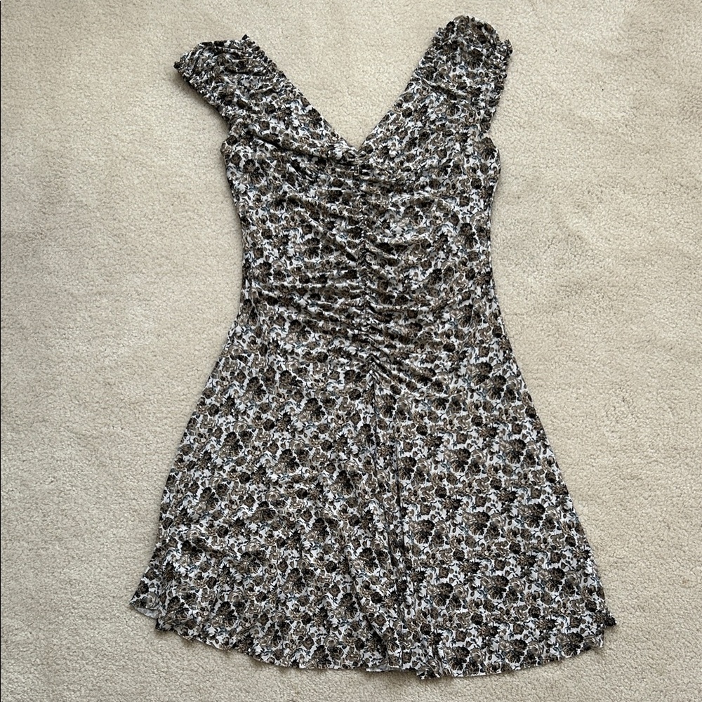 Terra Nostra Ruched Floral Mini Dress - Size M